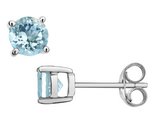 Light Blue Aquamarine Earrings 3/4 Carat (ctw) in 14K White Gold