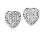 1/2 Carat (ctw) Diamond Heart Stud Earrings in 14K White Gold