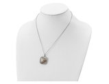 Sterling Silver Square Black Rutilated Quartz Necklace Pendant with Chain