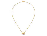 Yellow Plated Sterling Silver Love Knot Heart Pendant Necklace with Chain and Cubic Zirconias
