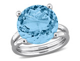 12.27 Carat (ctw) Sky Blue Topaz Ring in Sterling Silver