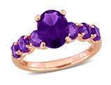 2.55 Carat (ctw) African Amethyst Ring in Rose Plated Sterling Silver