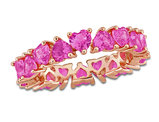 4.00 Carat (ctw) Lab-Created Pink Sapphire Heart Ring Band in Rose Sterling Silver