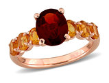 3.00 Carat (ctw) Garnet and Madeira Citrine Ring in Rose Plated Sterling Silver