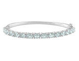 6.30 Carat (ctw) Light Aquamarine Bangle Bracelet in Sterling Silver