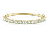 6.30 Carat (ctw) Light Aquamarine Bangle Bracelet in Yellow Sterling Silver