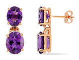 7.65 Carat (ctw) Amethyst Earrings in Rose Plated Sterling Silver