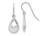 14K White Gold Polished Teardrop Dangle Earrings