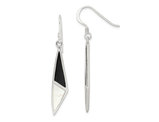 Black Onyx and Mother of Pearl Dangle Earrings in Sterling Silver