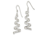 Sterling Silver Textured Twist Dangle Post Earrings