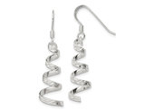 Sterling Silver Textured Twist Dangle Post Earrings