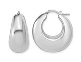 Sterling Silver Polished Puffed Hoop Earrings