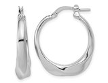 Twisted Hoop Earrings in Sterling Silver 1 Inch (4.7mm)