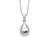 Sterling Silver Hammered Drop Necklace Pendant with Chain