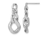 Sterling Silver Dangle Link Post Earrings