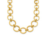 14K Yellow Gold Graduated Circle Link Necklace (18 inches)