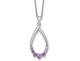 2/5 Carat (ctw) Amethyst Drop Pendant Necklace in Sterling Silver with Chain