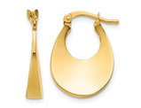 14K Yellow Gold Polished Oval Hoop Earrings