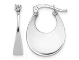 14K White Gold Polished Oval Hoop Earrings