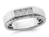 Men's 14K White Gold 1/3 Carat (ctw) Lab-Grown Diamond Ring (size 10