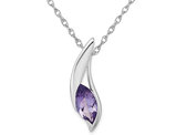 2.80 Carat (ctw) Marquise Amethyst Pendant Necklace in Sterling Silver with chain