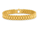 Men's 14K Yellow Gold Brushed and Polished Link Bracelet (8.5 Inches)