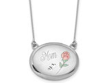 Sterling Silver Mom Flower Locket with Chain