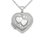Heart Locket in Sterling Silver with Chain
