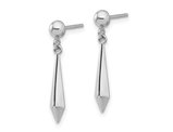 14K White Gold Polished Dangle Post Earrings