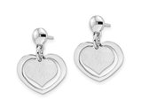 Sterling Silver Satin Heart Dangle Earrings