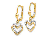 14K White Gold Polished Multi-Heart Dangle Earrings