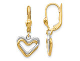 14K White Gold Polished Multi-Heart Dangle Earrings