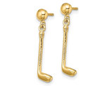 14K Yellow Gold Gold Club Charm Post Earrings