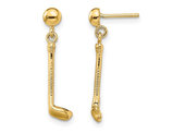 14K Yellow Gold Gold Club Charm Post Earrings