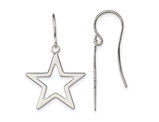 Sterling Silver Polished Polished Star Dangle Earrings