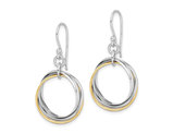 Gold Plated Sterling Silver Dangle Circle Earrings