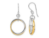 Gold Plated Sterling Silver Dangle Circle Earrings