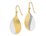 Yellow and White Sterling Silver Dangle Drop Earrings