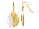 Yellow and White Sterling Silver Dangle Drop Earrings
