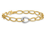 Ladies 14K Yellow and White Gold Curb Link Bracelet  (7.75 inches) 