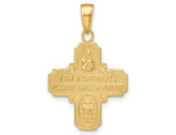 14K Yellow Gold Four Way Cross Medal Pendant (NO CHAIN)