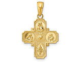 14K Yellow Gold Four Way Cross Medal Pendant (NO CHAIN)