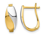14K Yellow Gold Polished Hinged Hoop Earrings