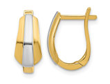 14K Yellow Gold Polished Hinged Hoop Earrings