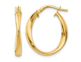 10K Yellow Gold Polished Twist Hoop Earrings