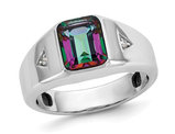 Men's 2.63 Carat (ctw) Mystic Topaz Ring in 10K White Gold