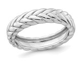 Sterling Silver Polished Braided Ring Band (5.00mm Thick)