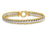 14K Yellow Gold Polished Woven Link Bracelet (7.5 Inches)