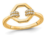 1/10 Carat (ctw) Diamond Geometric Octogon Ring in 14K Yellow Gold (SIZE 7)