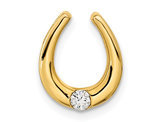 14K Yellow Gold Horseshoe Diamond Charm Pendant (NO CHAIN)